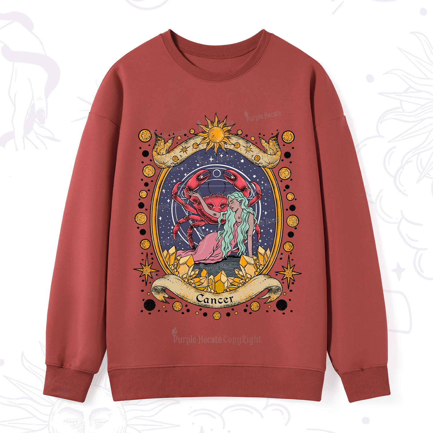 Purplehecate Celestial Cancer Zodiac Sweatshirt