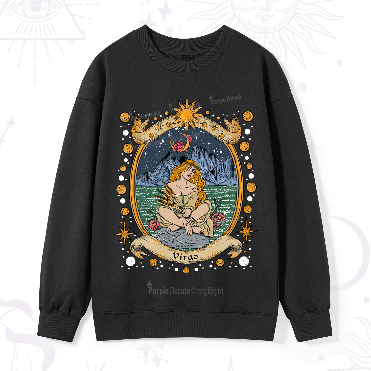 Purplehecate Celestial Virgo Zodiac Sweatshirt