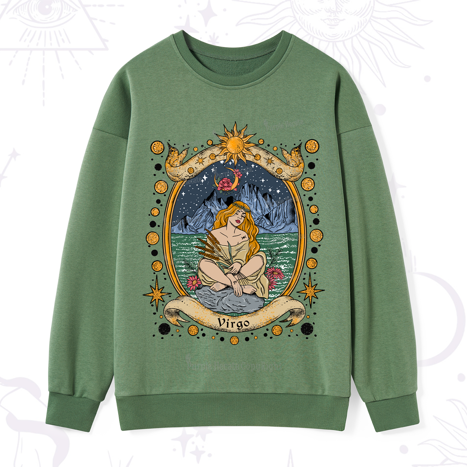 Purplehecate Celestial Virgo Zodiac Sweatshirt