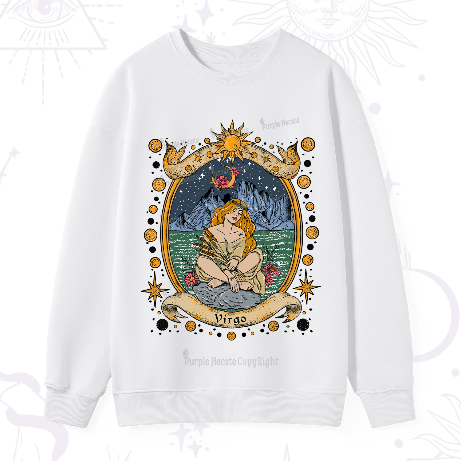 Purplehecate Celestial Virgo Zodiac Sweatshirt