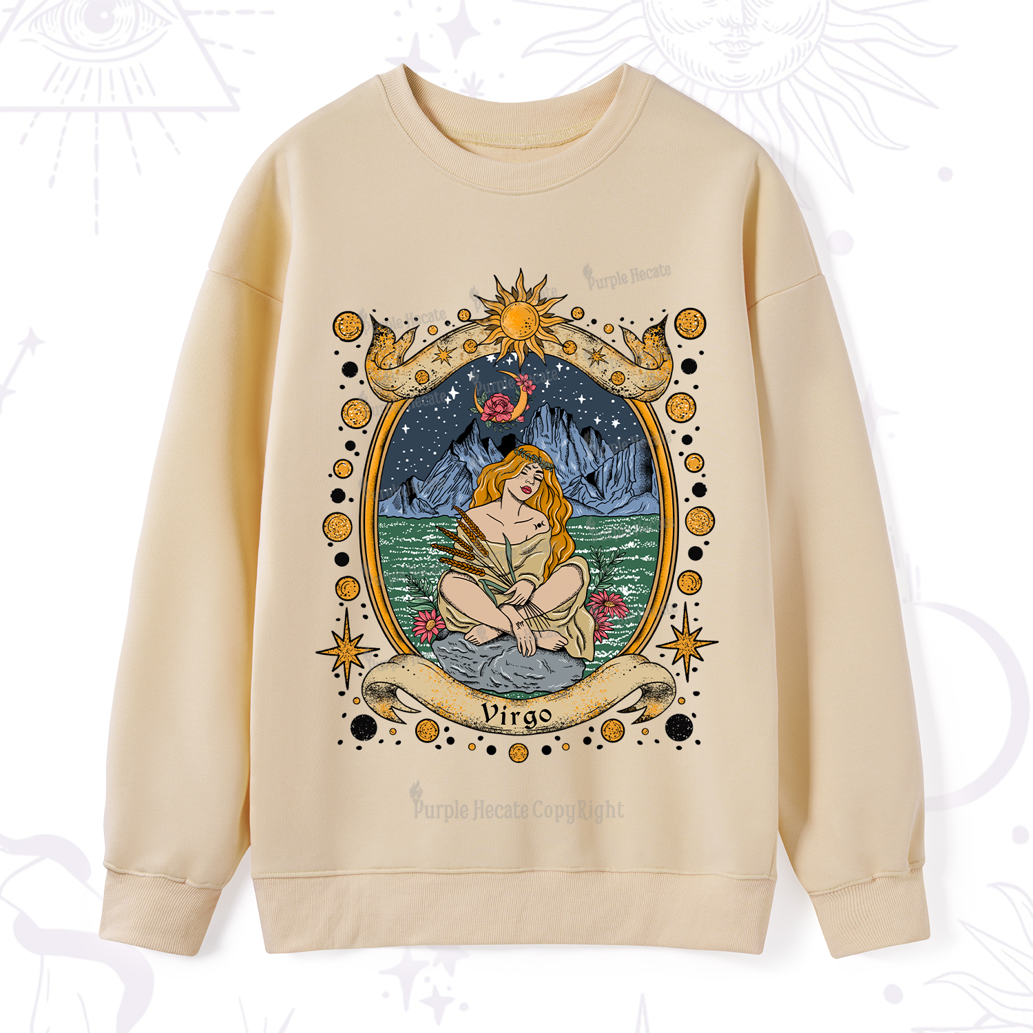 Purplehecate Celestial Virgo Zodiac Sweatshirt