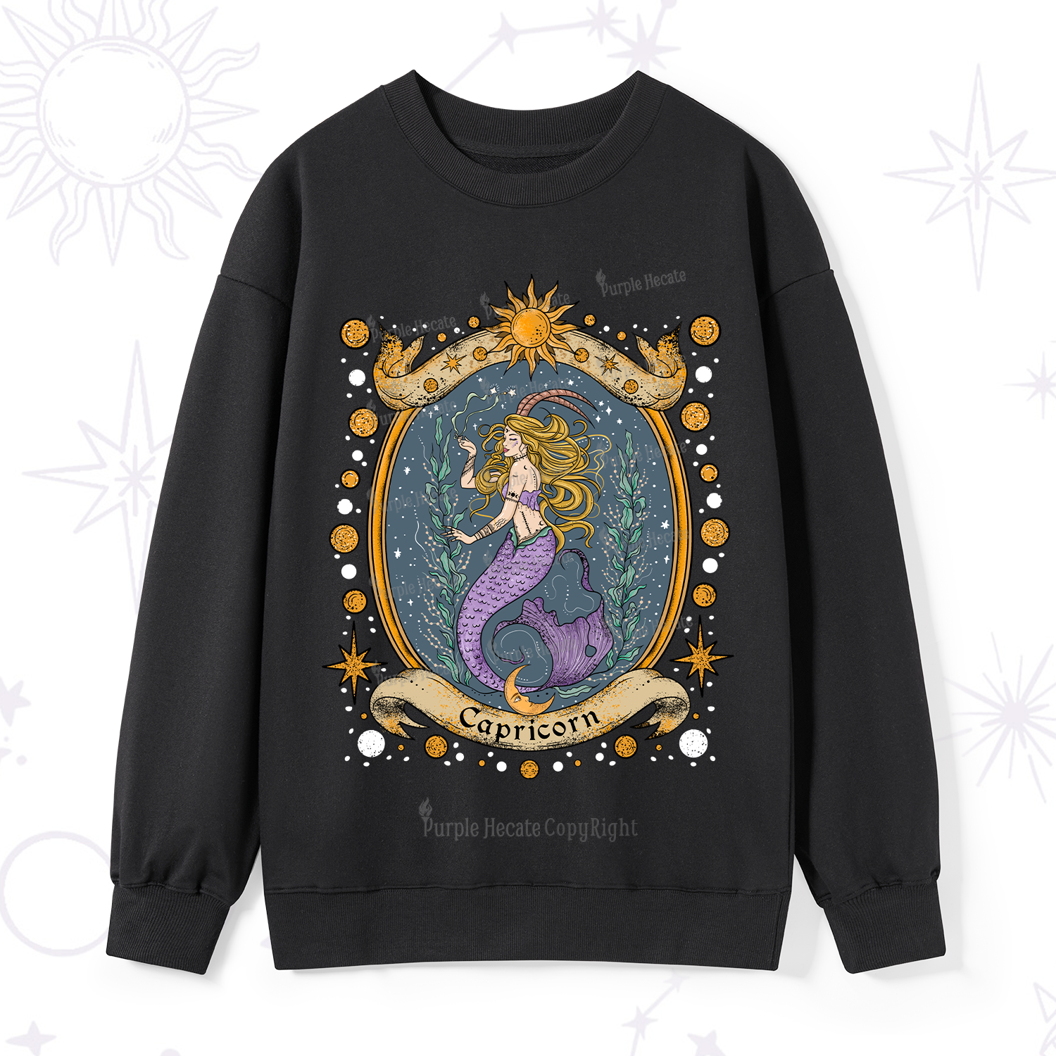 Purplehecate Celestial Capricorn Zodiac Sweatshirt
