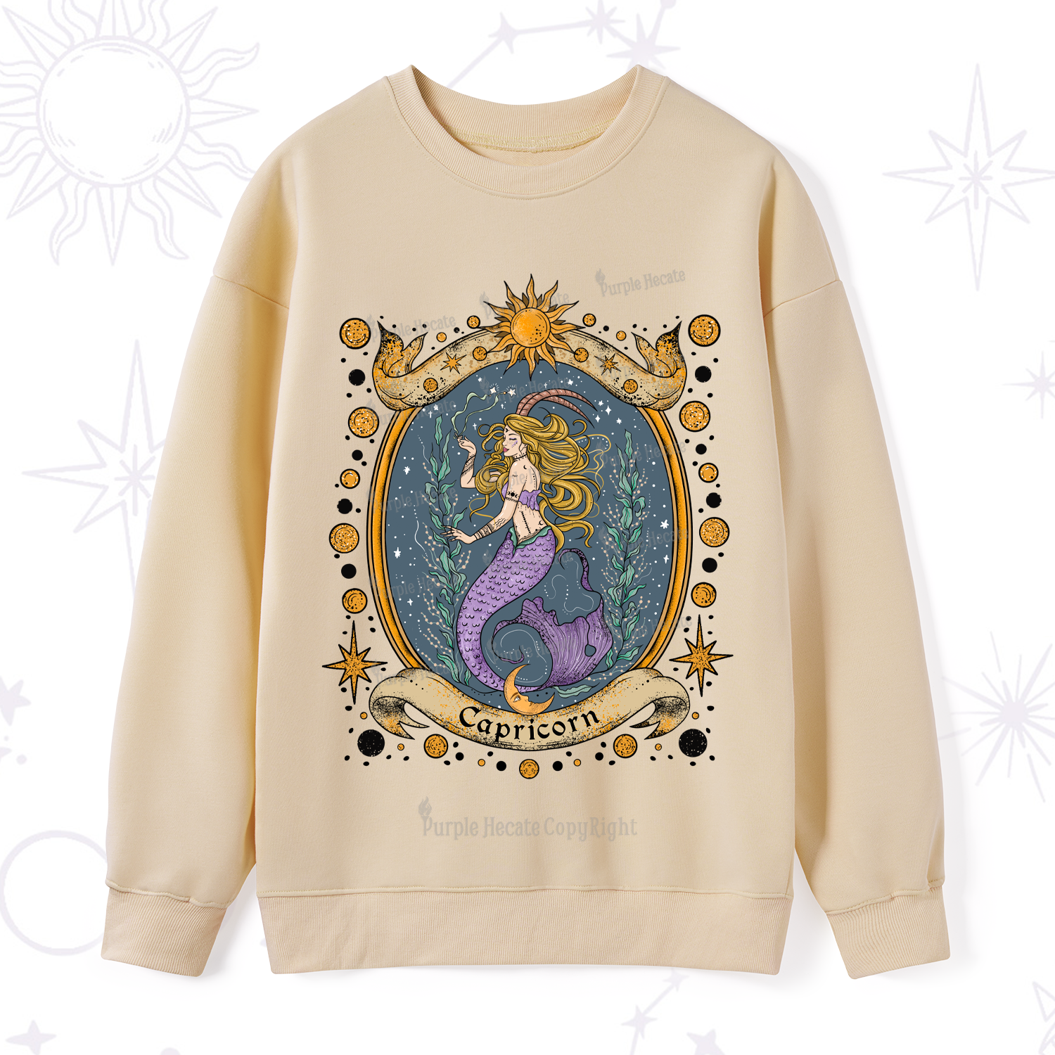 Purplehecate Celestial Capricorn Zodiac Sweatshirt