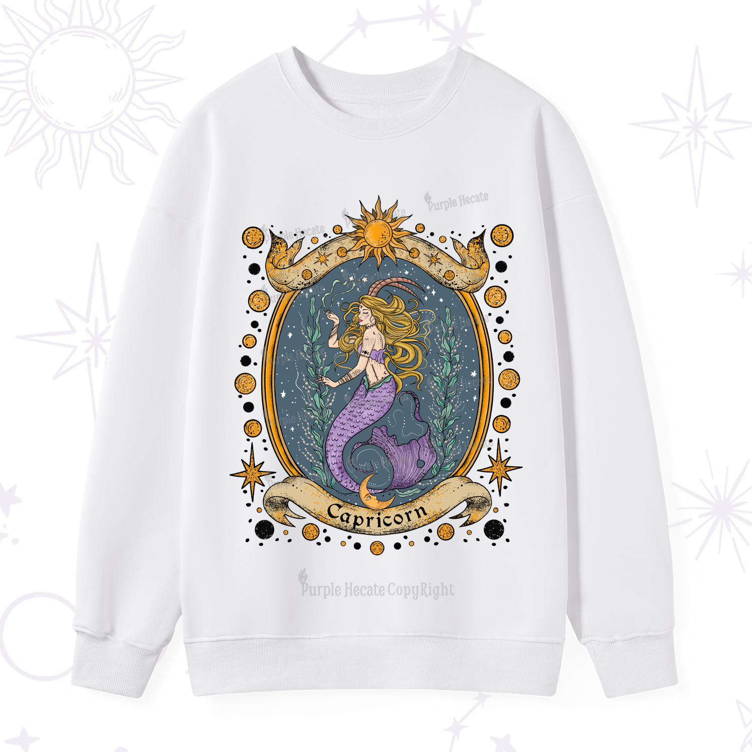 Purplehecate Celestial Capricorn Zodiac Sweatshirt
