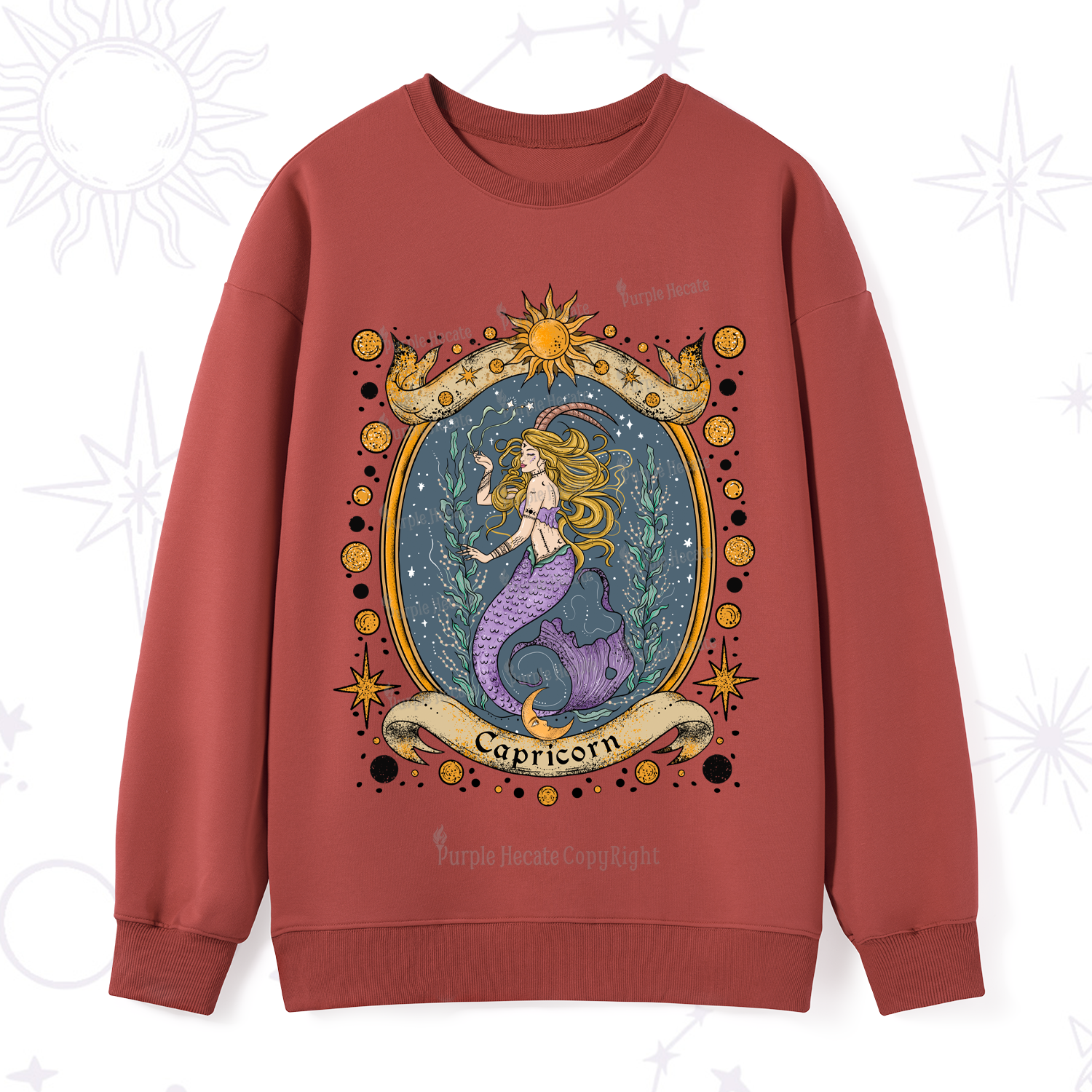 Purplehecate Celestial Capricorn Zodiac Sweatshirt