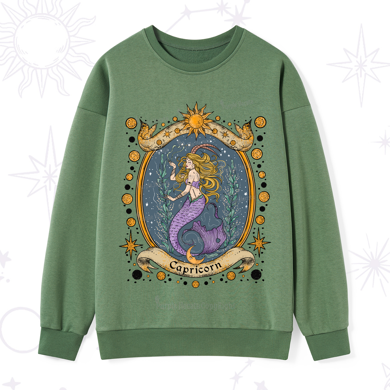 Purplehecate Celestial Capricorn Zodiac Sweatshirt
