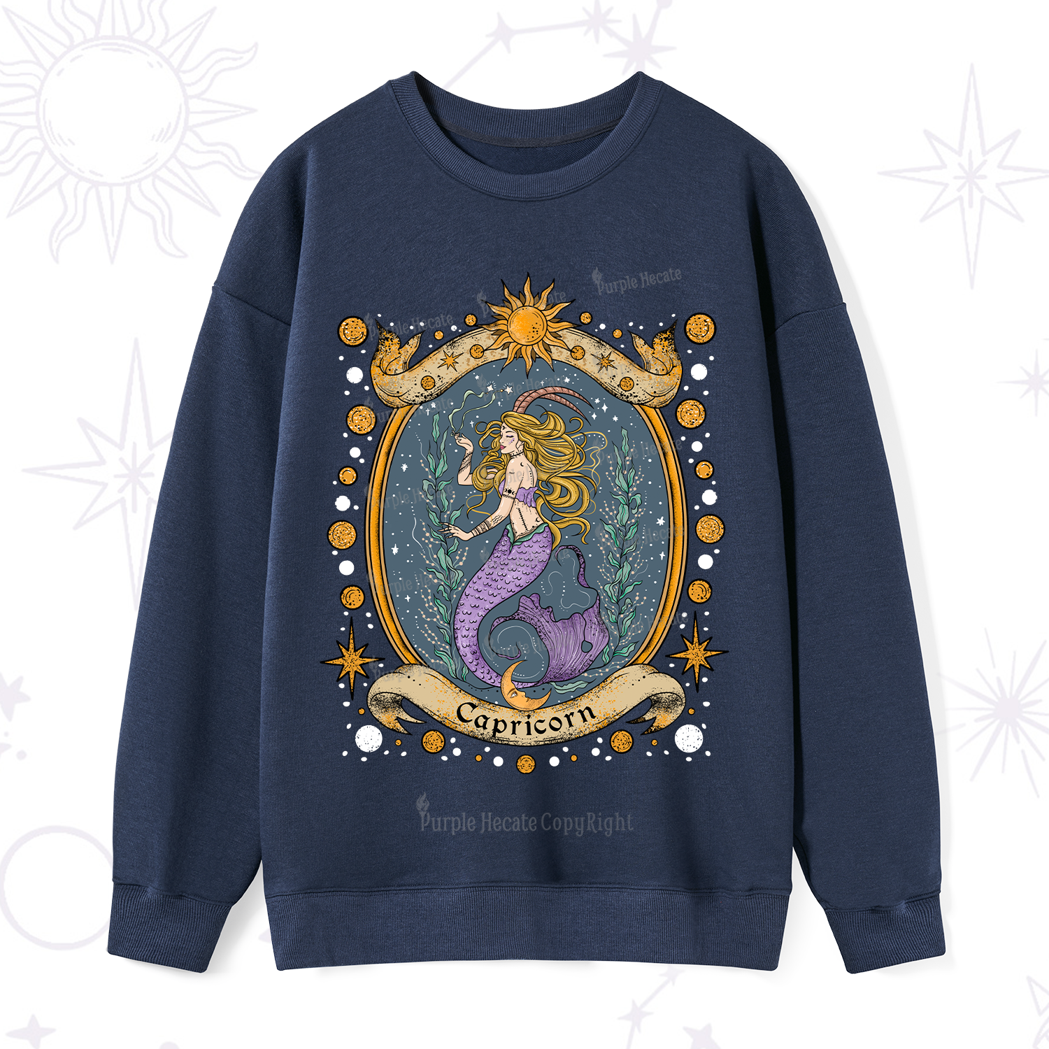 Purplehecate Celestial Capricorn Zodiac Sweatshirt