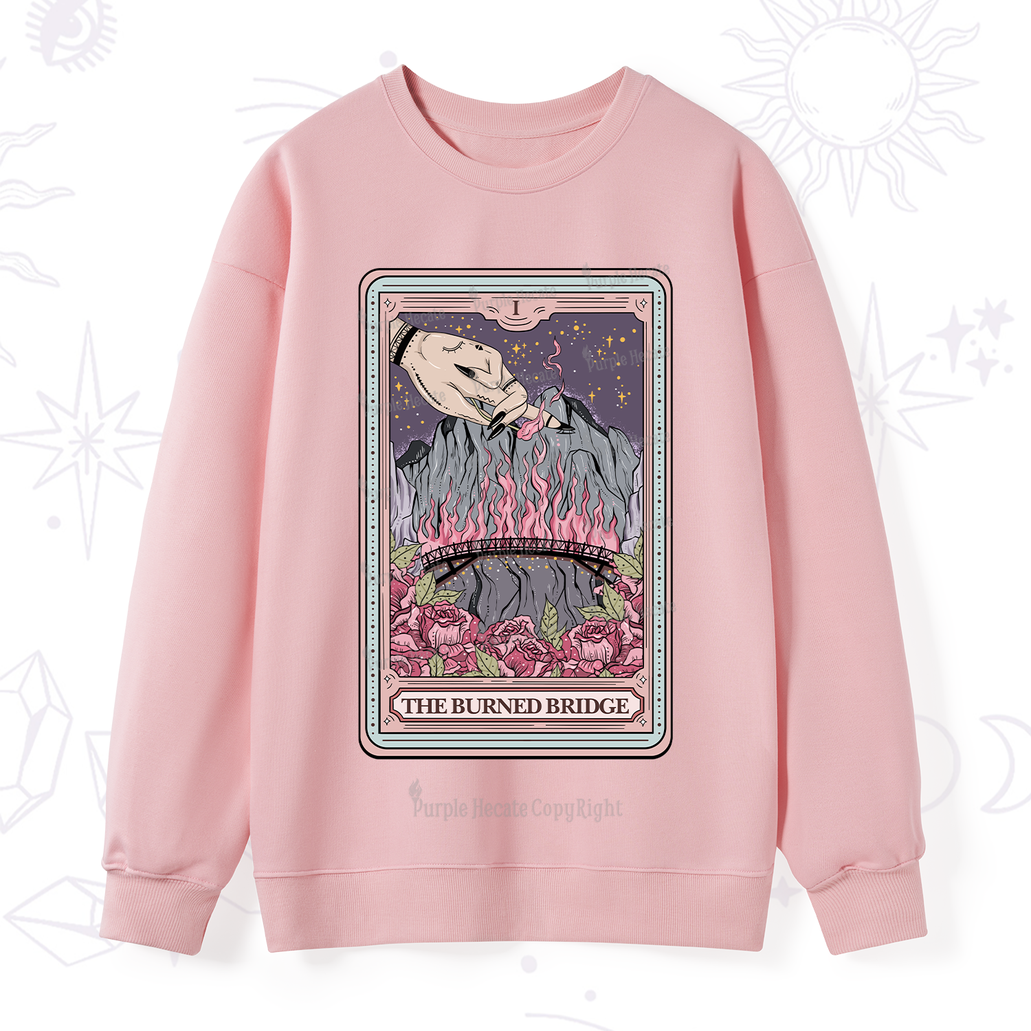 Purplehecate The Burned Bridge Tarot Sweatshirt