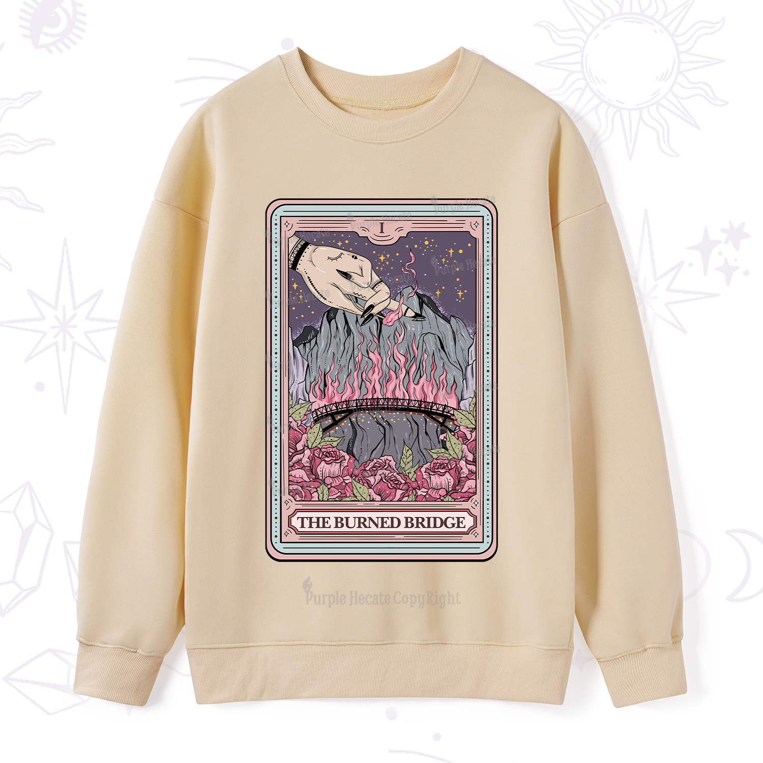 Purplehecate The Burned Bridge Tarot Sweatshirt