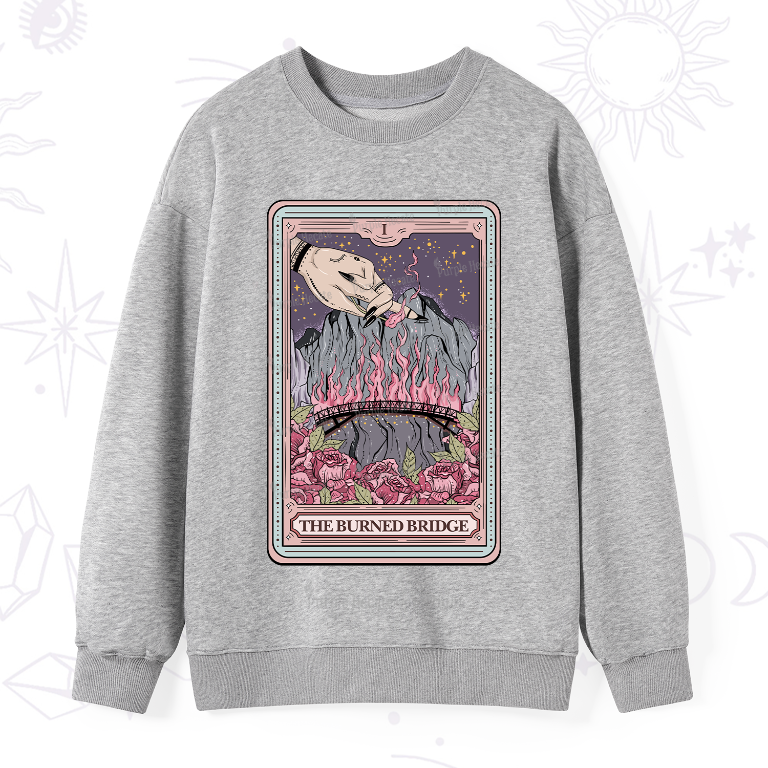 Purplehecate The Burned Bridge Tarot Sweatshirt