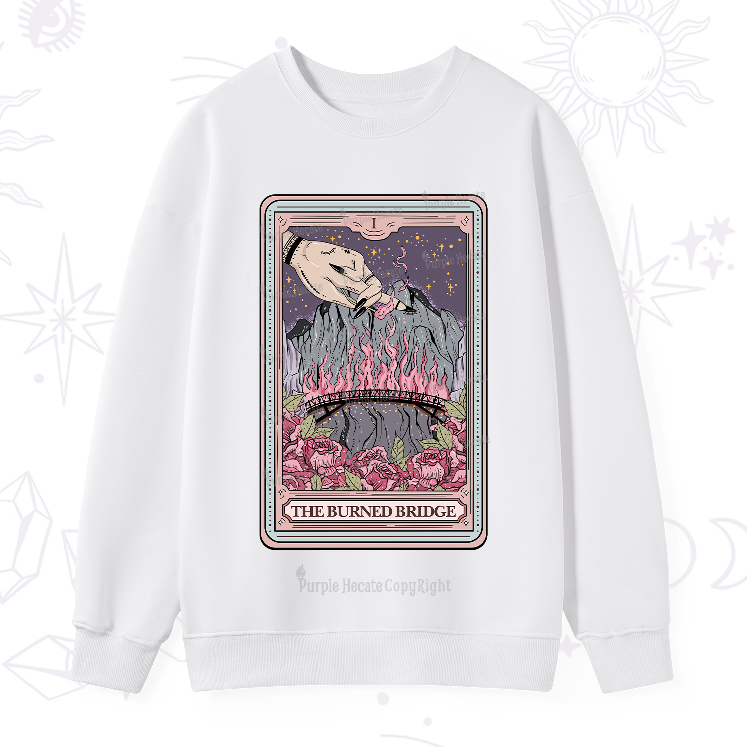 Purplehecate The Burned Bridge Tarot Sweatshirt