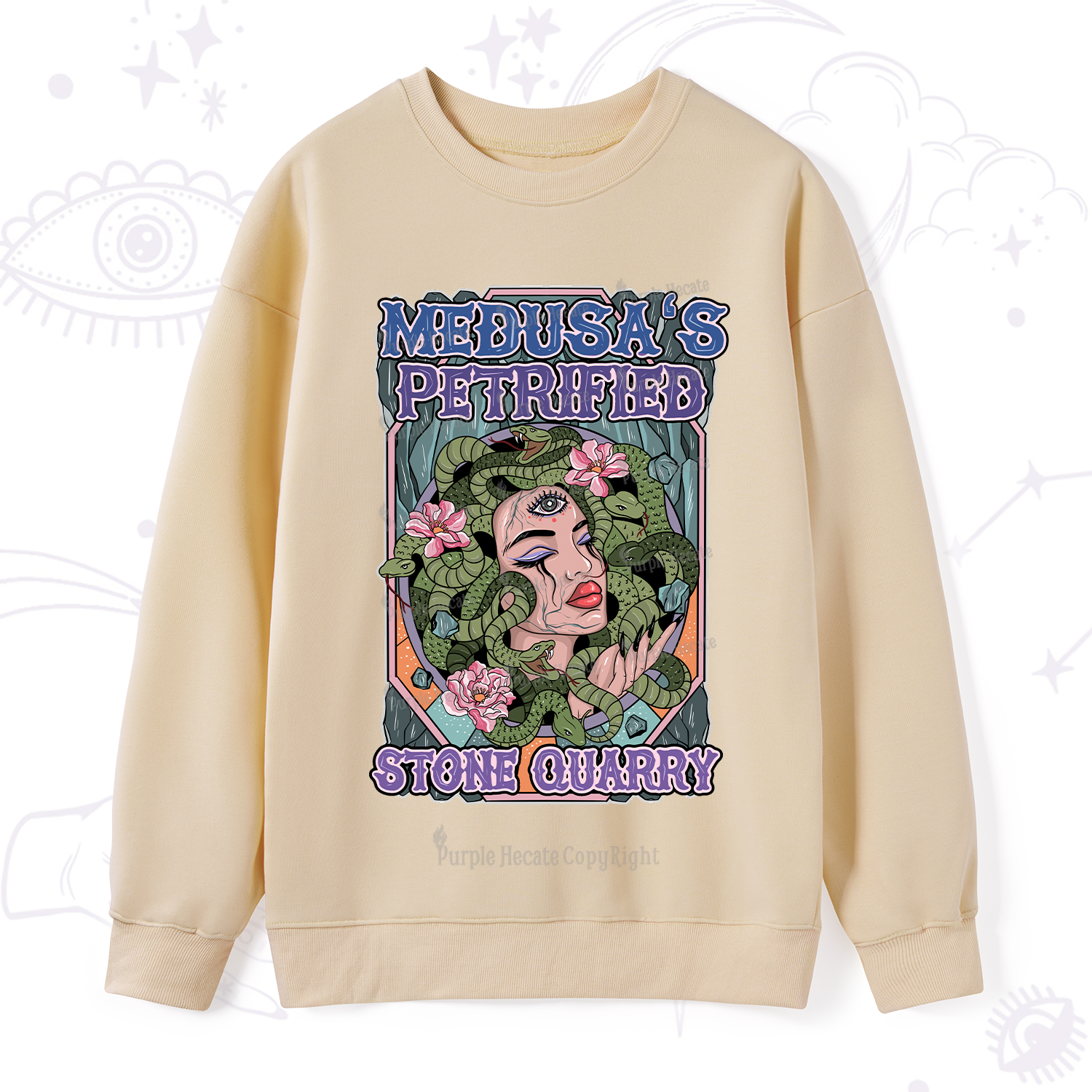 Purplehecate The Gorgon With Snake Hair Medusa Sweatshirt