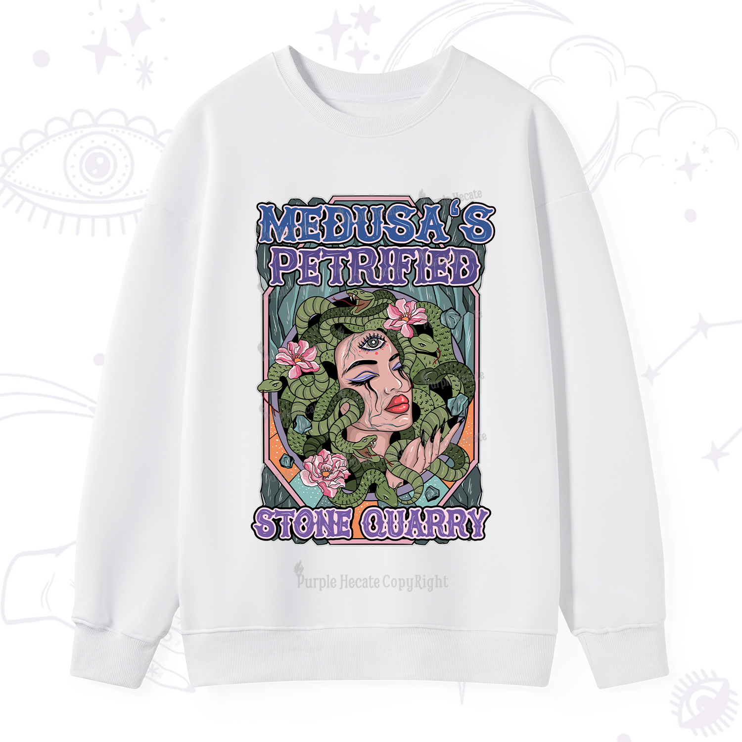 Purplehecate The Gorgon With Snake Hair Medusa Sweatshirt