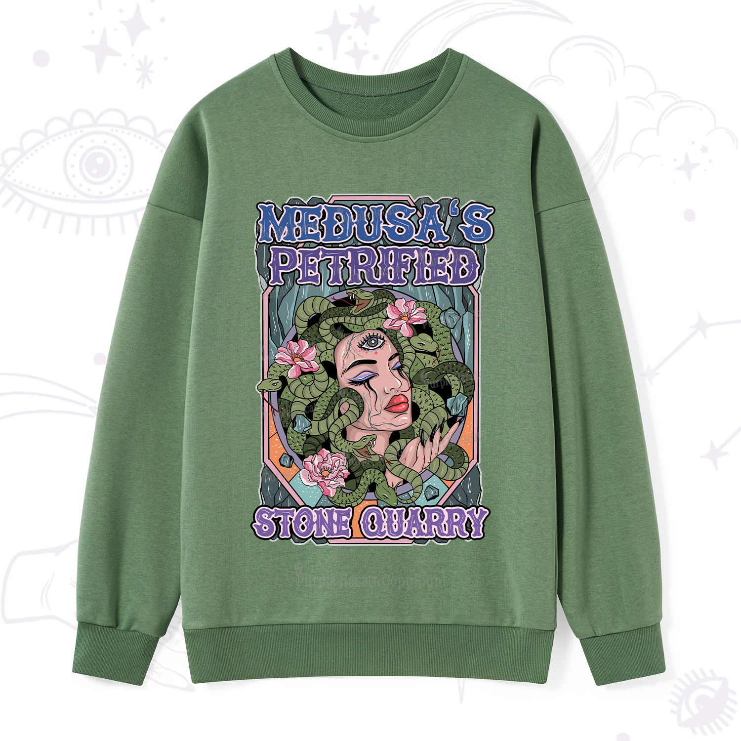 Purplehecate The Gorgon With Snake Hair Medusa Sweatshirt