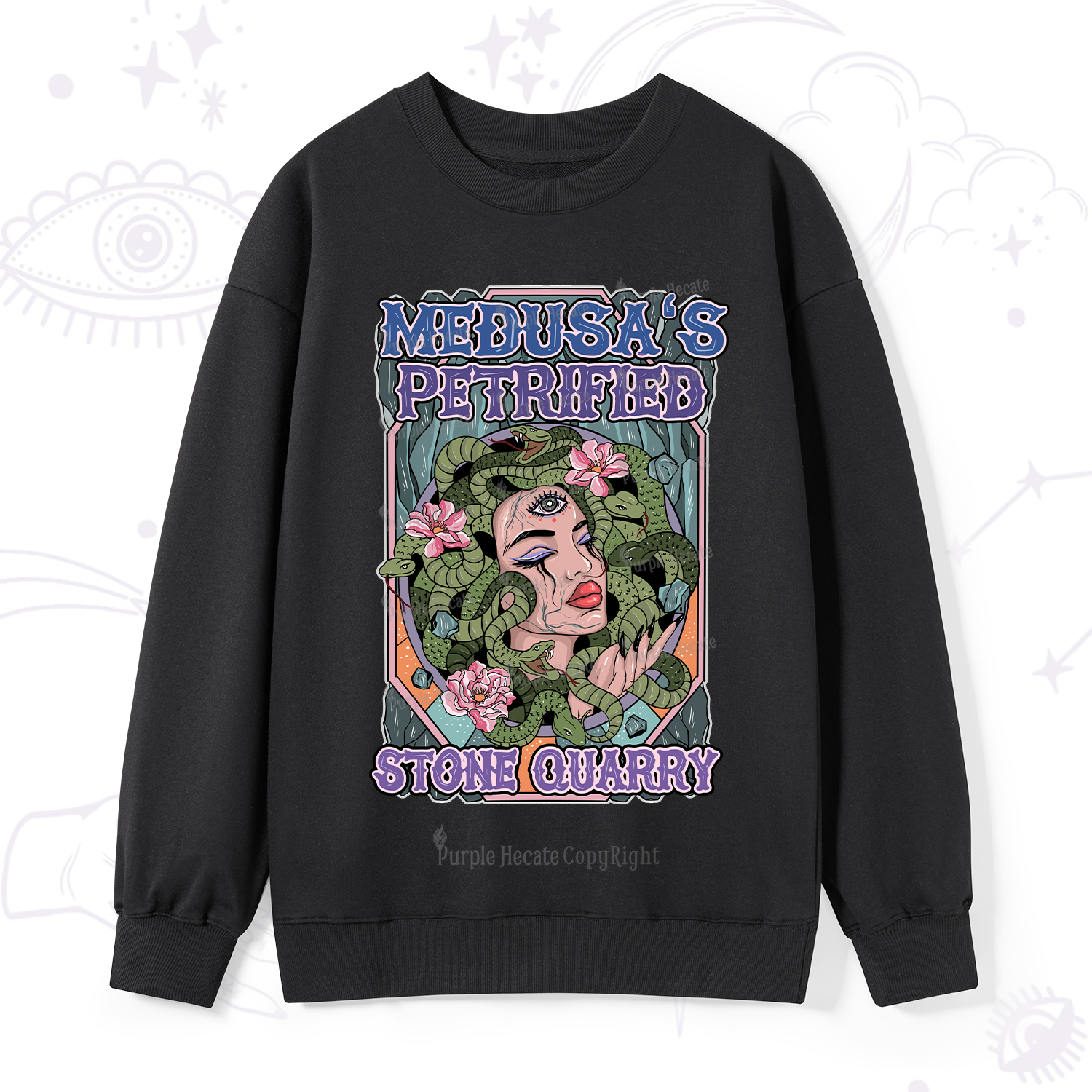 Purplehecate The Gorgon With Snake Hair Medusa Sweatshirt