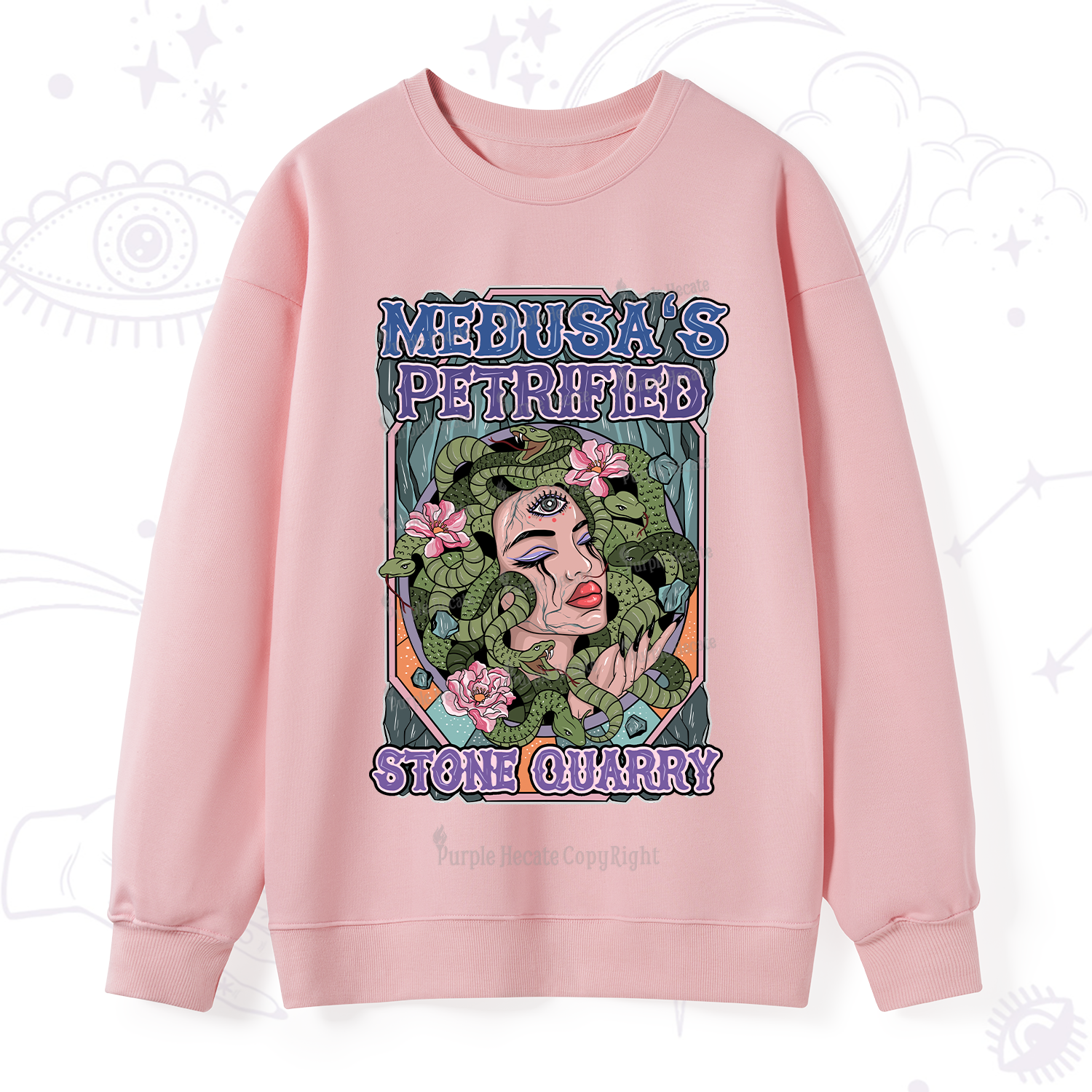 Purplehecate The Gorgon With Snake Hair Medusa Sweatshirt