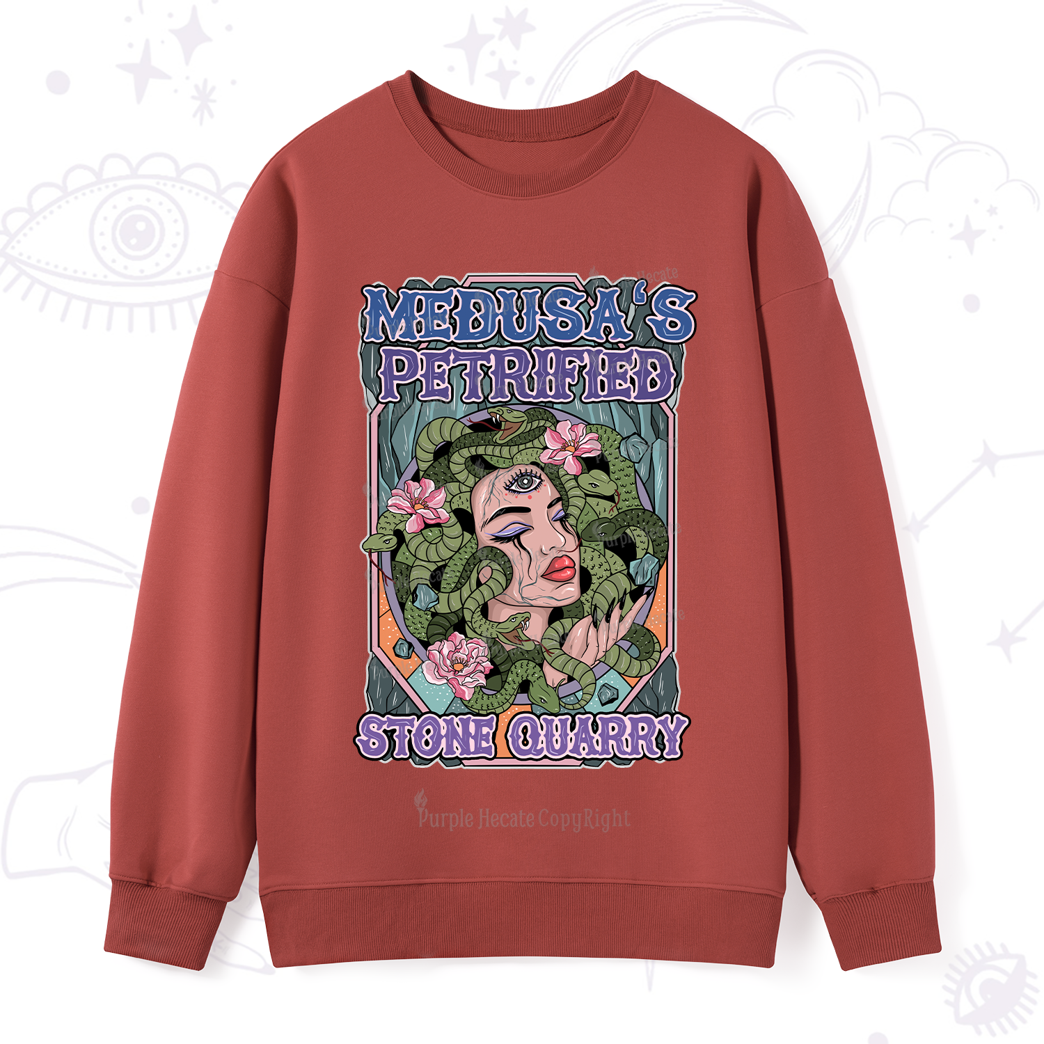 Purplehecate The Gorgon With Snake Hair Medusa Sweatshirt