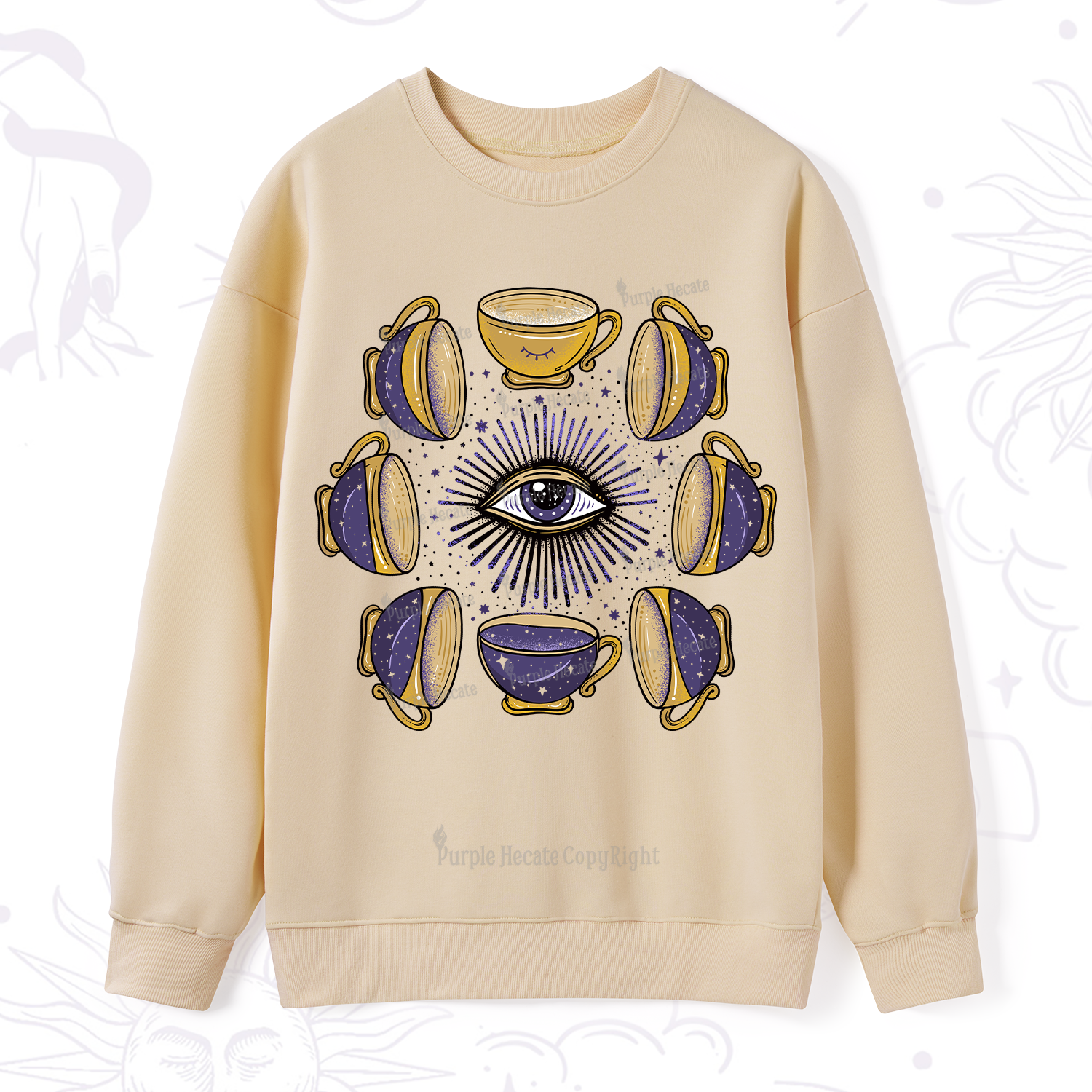 Purplehecate Moon Phase Coffee Lover Sweatshirt
