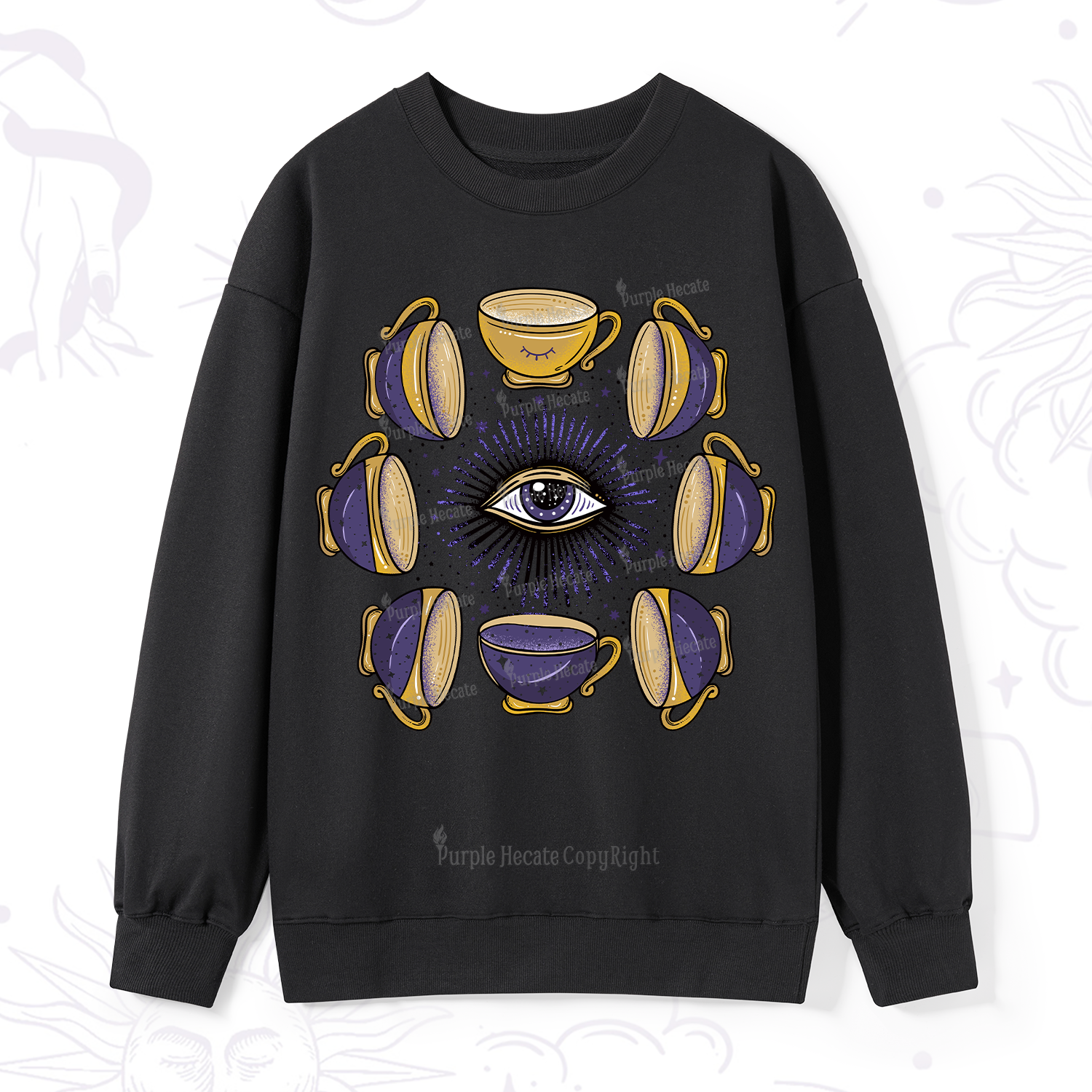Purplehecate Moon Phase Coffee Lover Sweatshirt
