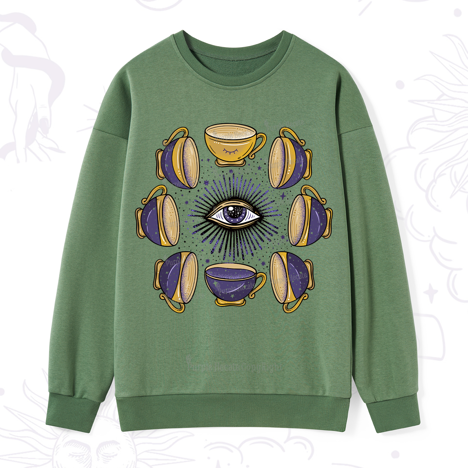 Purplehecate Moon Phase Coffee Lover Sweatshirt