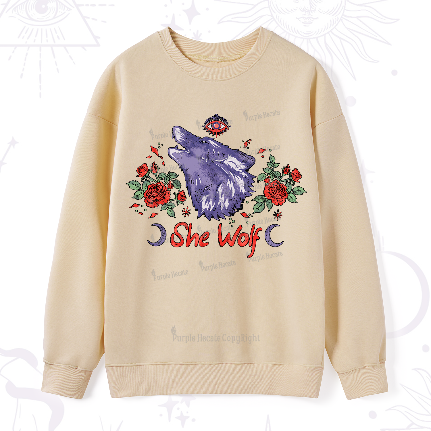 Purplehecate Moon Wolf Sweatshirt