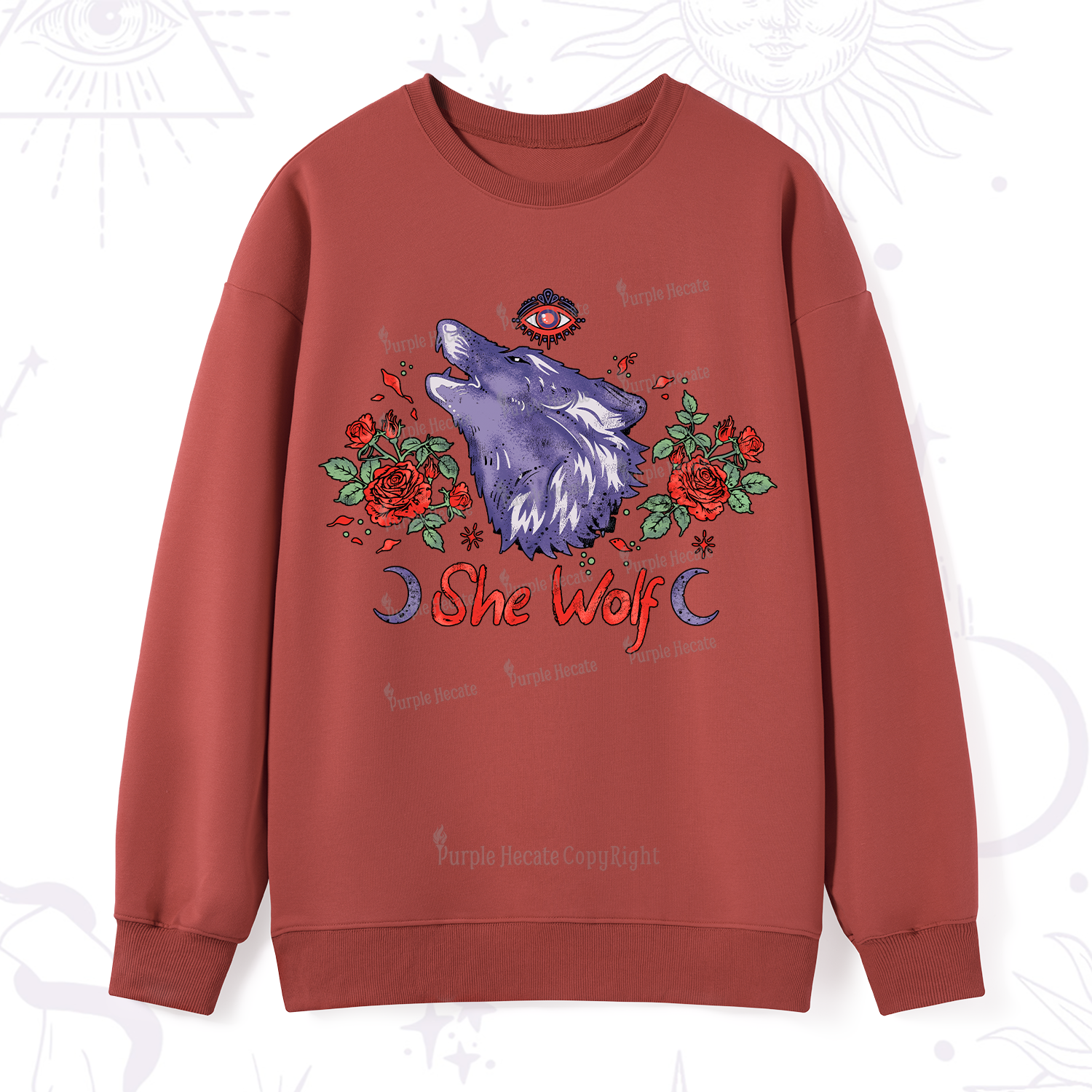 Purplehecate Moon Wolf Sweatshirt