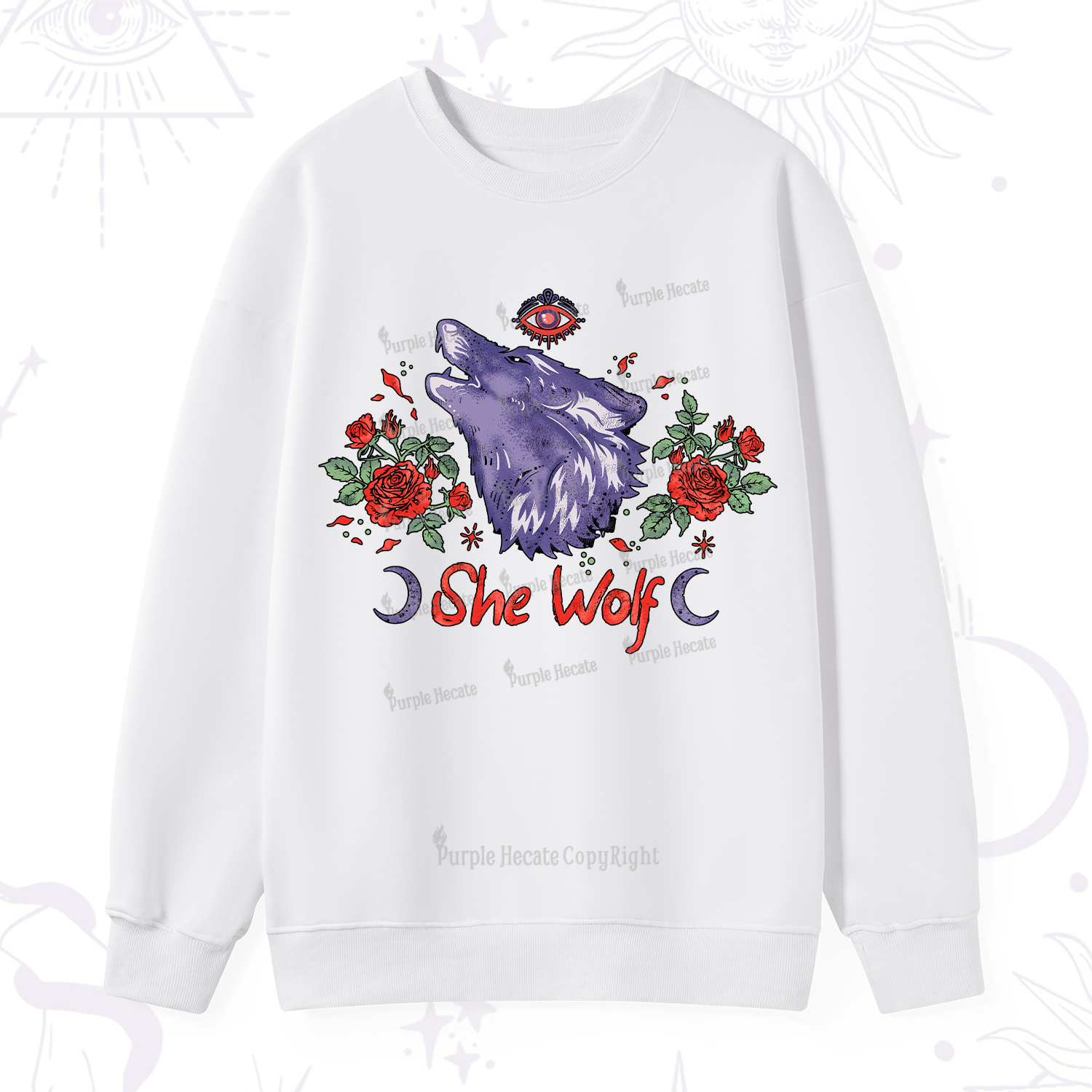 Purplehecate Moon Wolf Sweatshirt