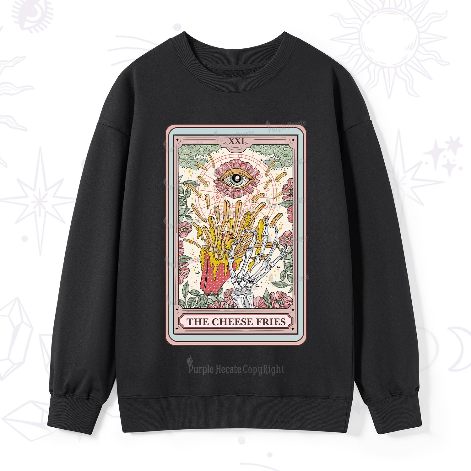 Purplehecate The Cheese Fries Tarot Sweatshirt