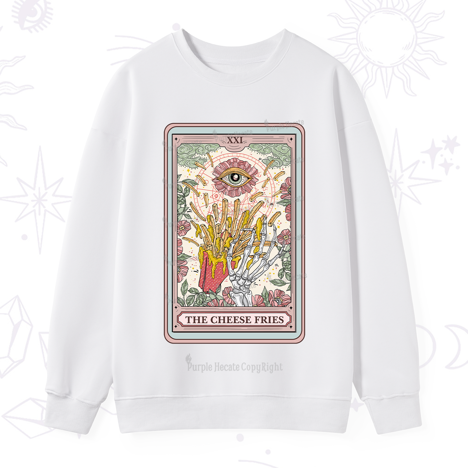 Purplehecate The Cheese Fries Tarot Sweatshirt