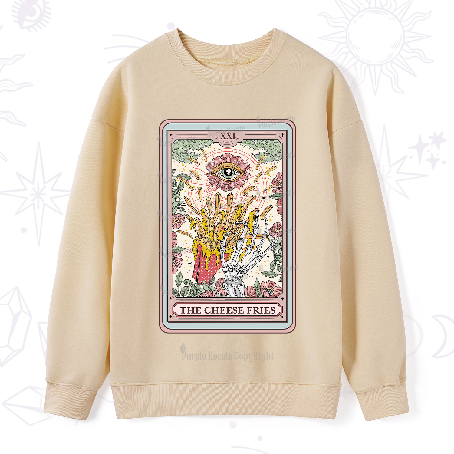 Purplehecate The Cheese Fries Tarot Sweatshirt
