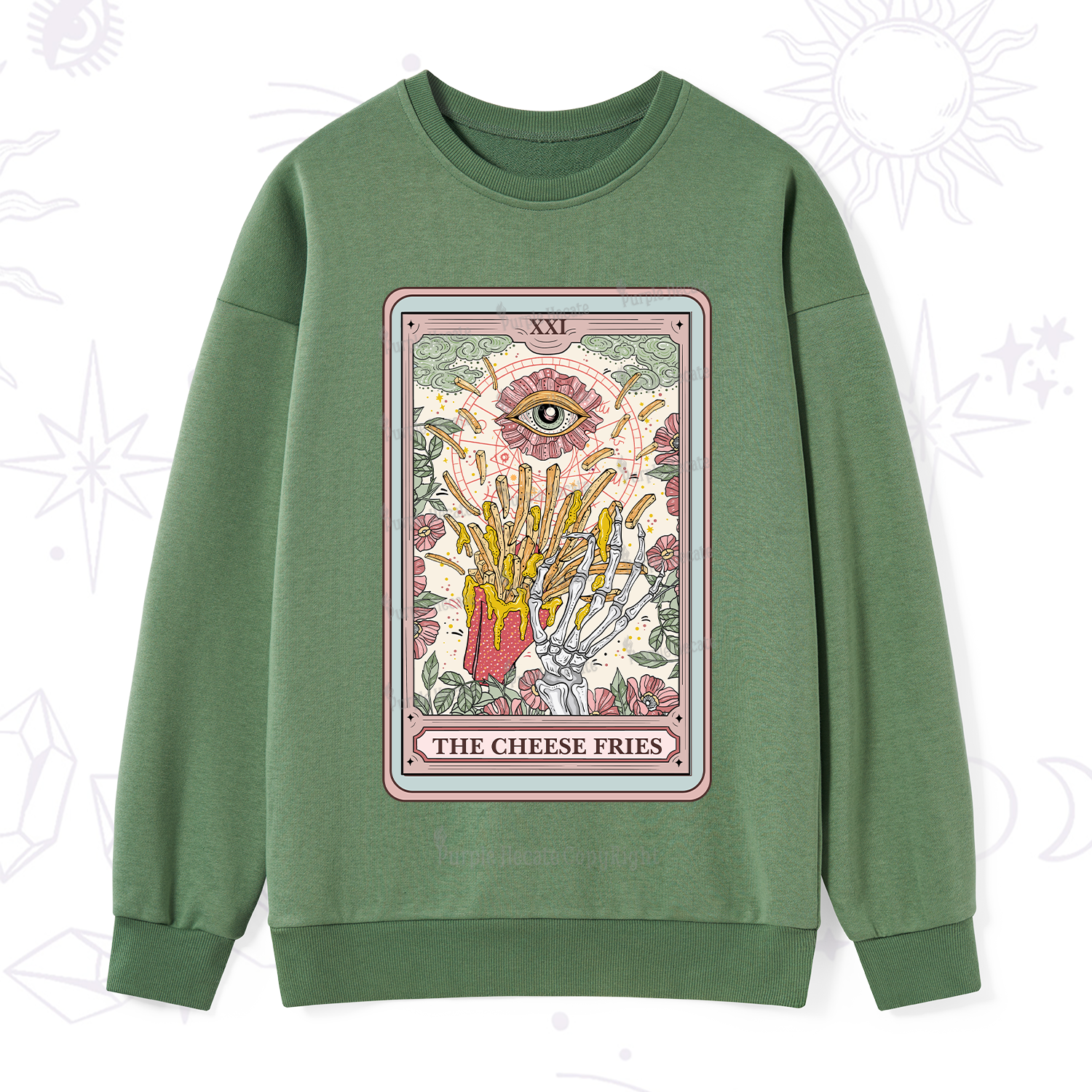 Purplehecate The Cheese Fries Tarot Sweatshirt