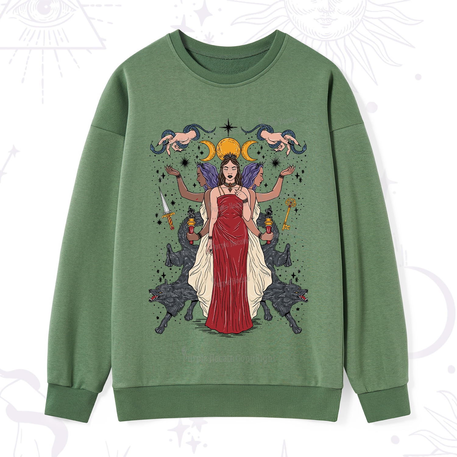 Purplehecate The Triple Goddess Hecate Sweatshirt