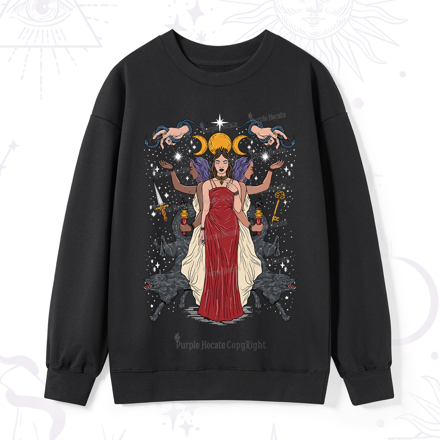 Purplehecate The Triple Goddess Hecate Sweatshirt