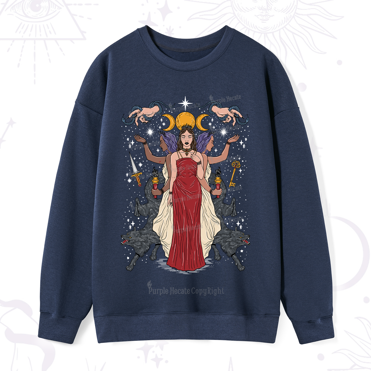 Purplehecate The Triple Goddess Hecate Sweatshirt
