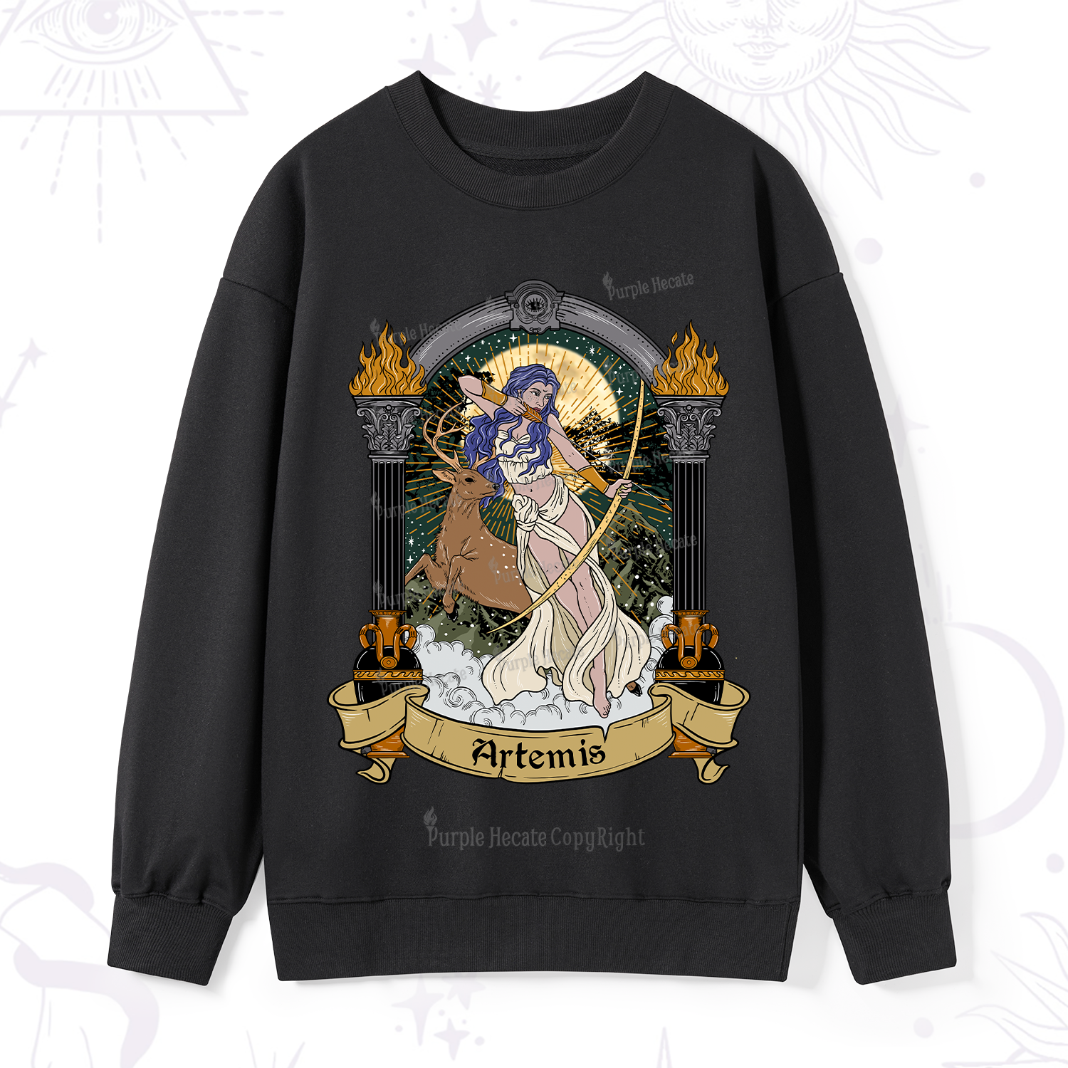 Purplehecate The Huntress Goddess Artemis Sweatshirt