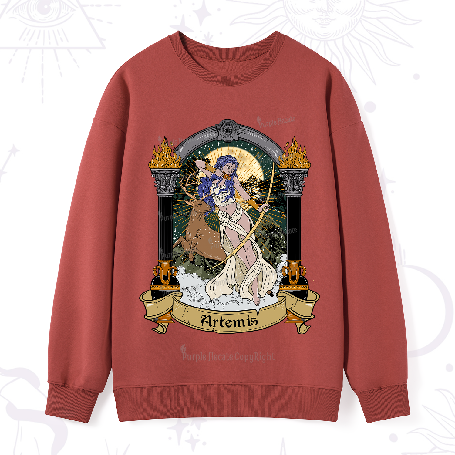 Purplehecate The Huntress Goddess Artemis Sweatshirt