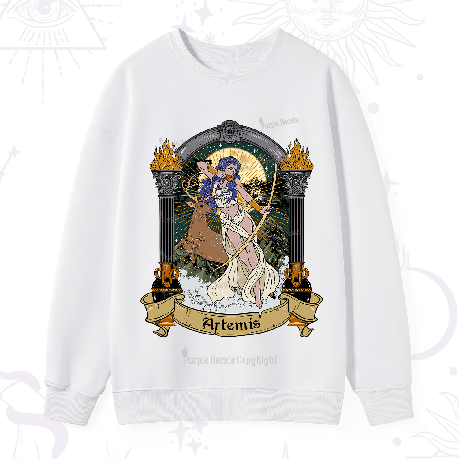 Purplehecate The Huntress Goddess Artemis Sweatshirt