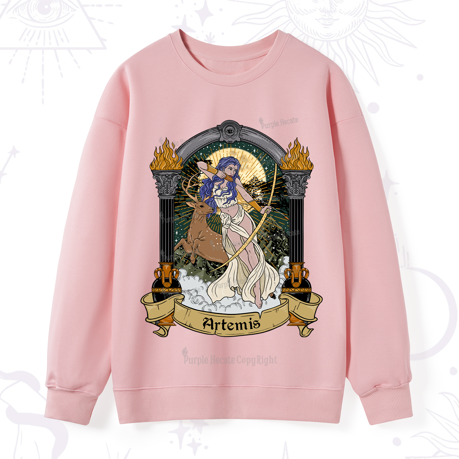 Purplehecate The Huntress Goddess Artemis Sweatshirt