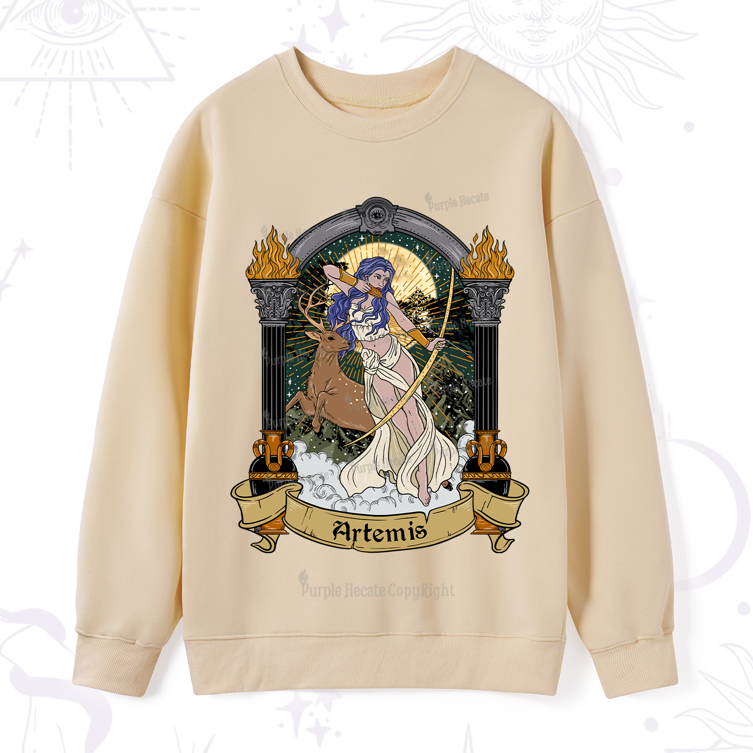 Purplehecate The Huntress Goddess Artemis Sweatshirt