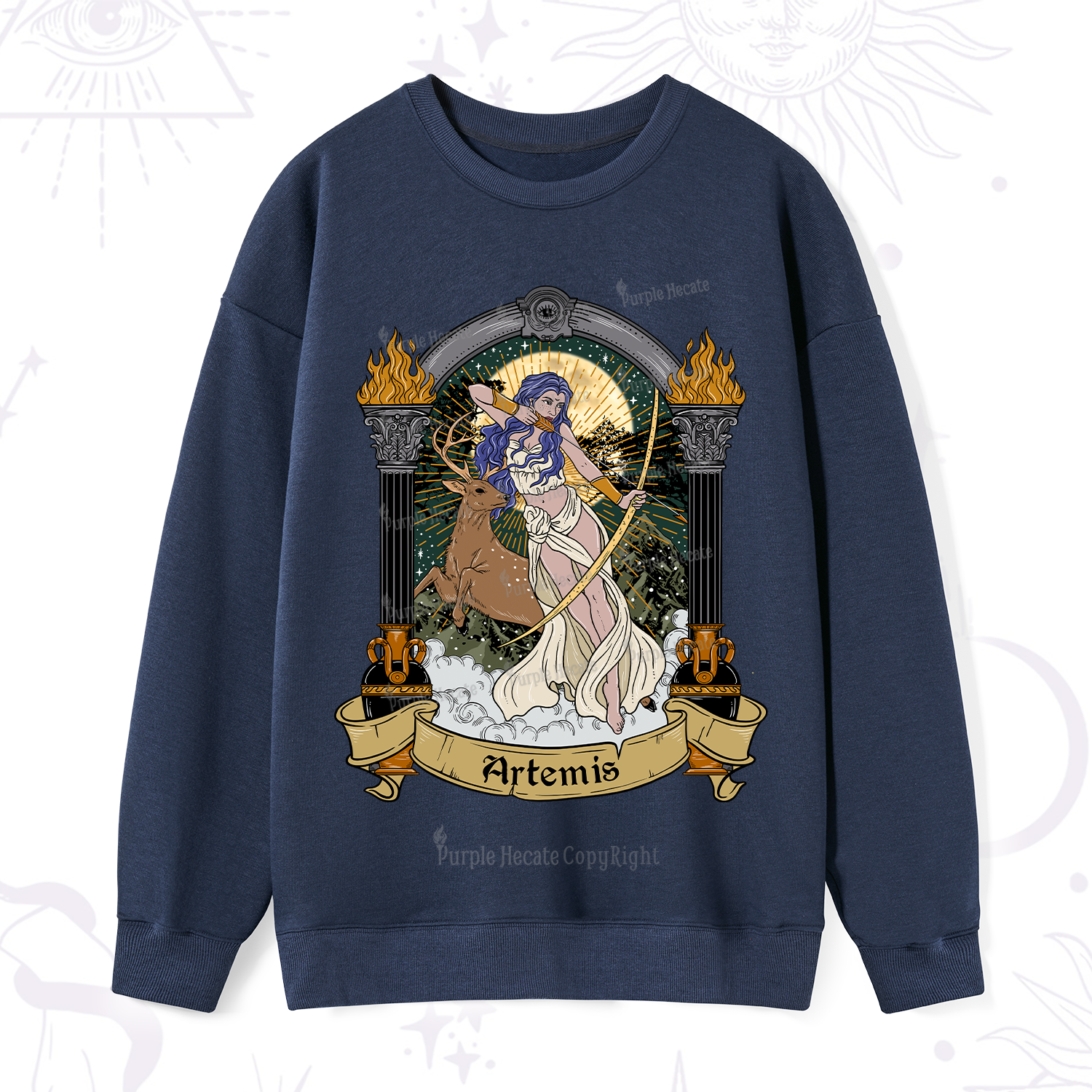 Purplehecate The Huntress Goddess Artemis Sweatshirt