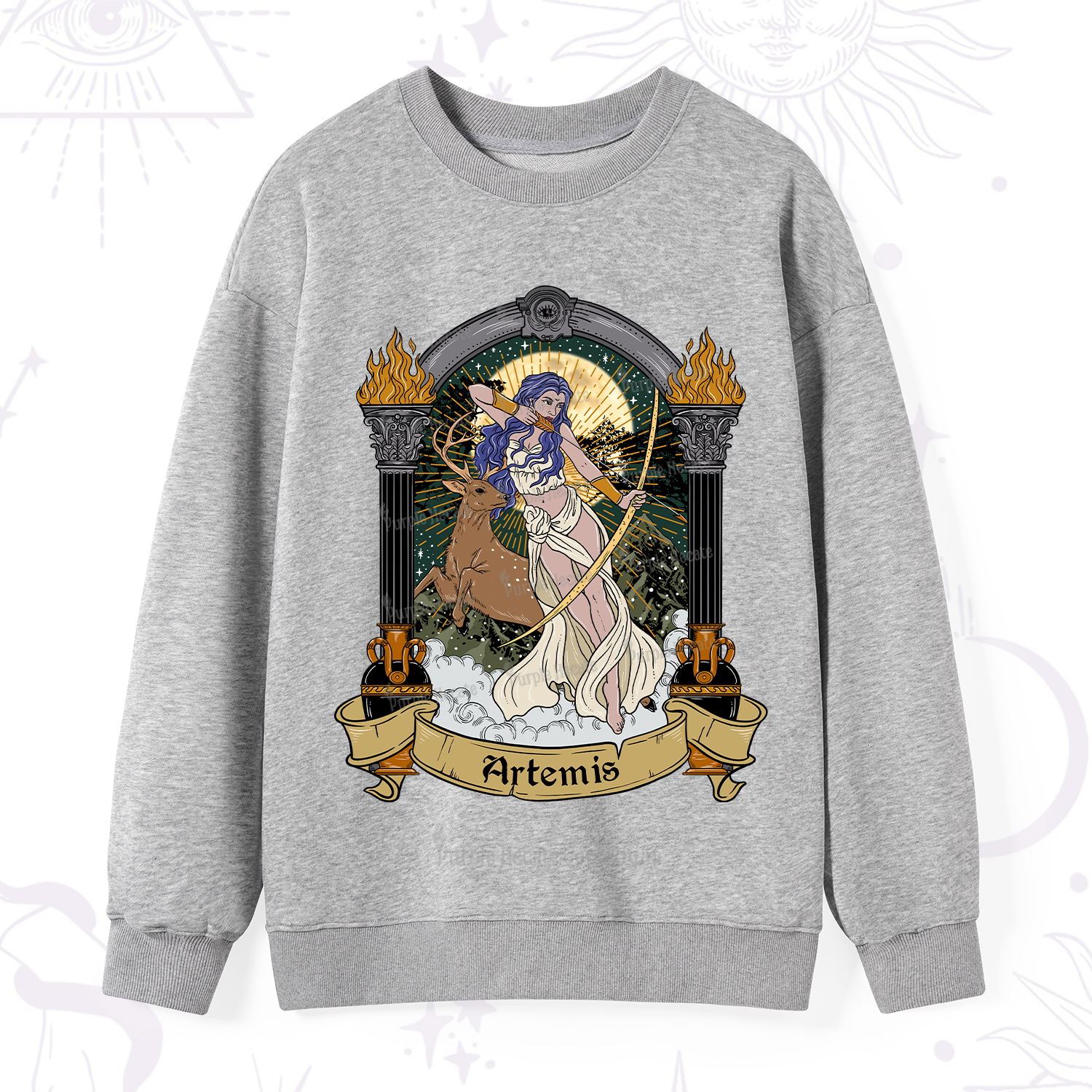 Purplehecate The Huntress Goddess Artemis Sweatshirt