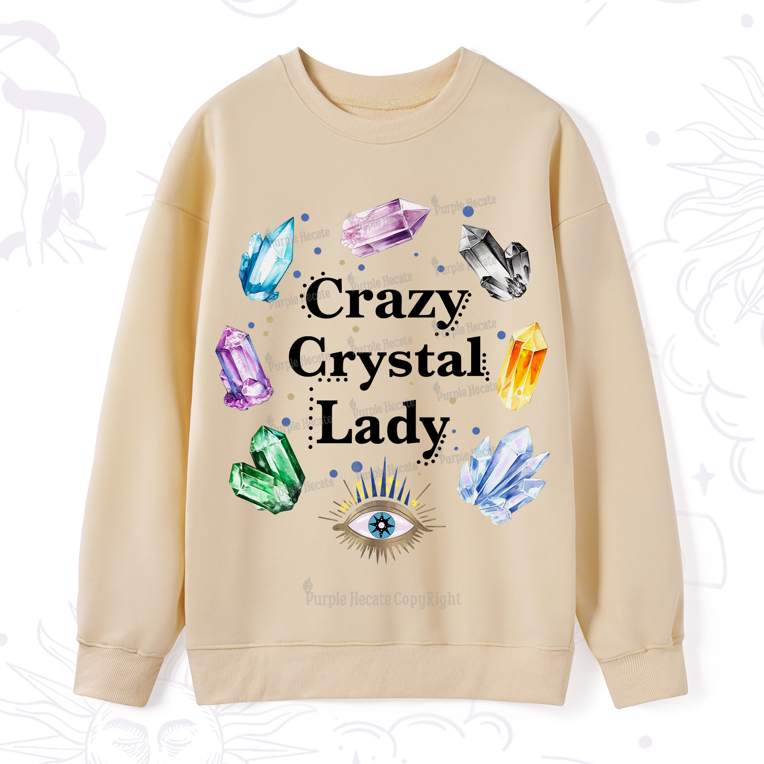 Purplehecate Crazy Crystal Lady Sweatshirt