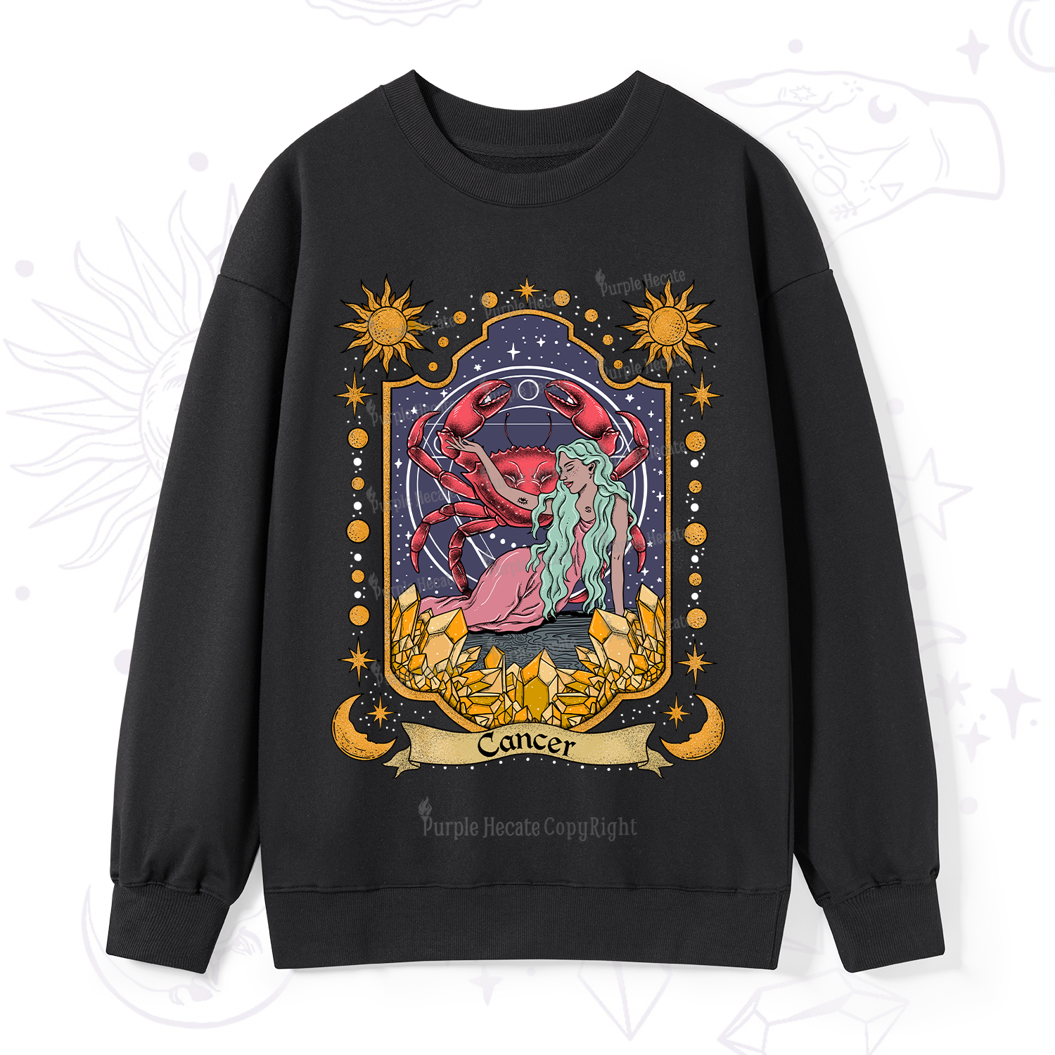 Purplehecate Cancer Zodiac Sweatshirt