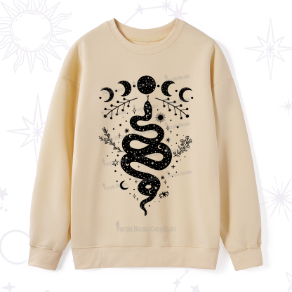 Purplehecate Snake And Moon Phase Comfort Sweatshirt