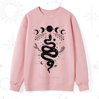 Purplehecate Snake And Moon Phase Comfort Sweatshirt