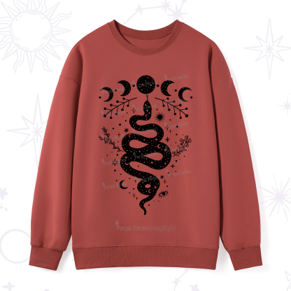 Purplehecate Snake And Moon Phase Comfort Sweatshirt
