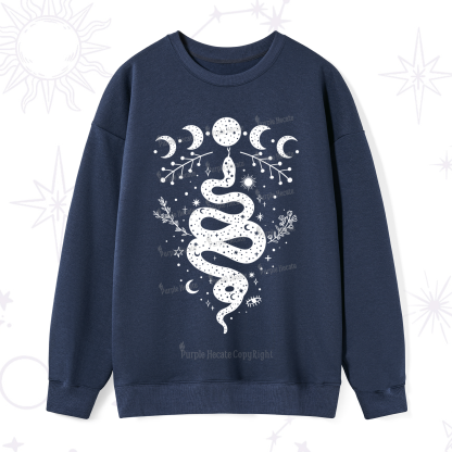Purplehecate Snake And Moon Phase Comfort Sweatshirt