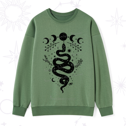 Purplehecate Snake And Moon Phase Comfort Sweatshirt