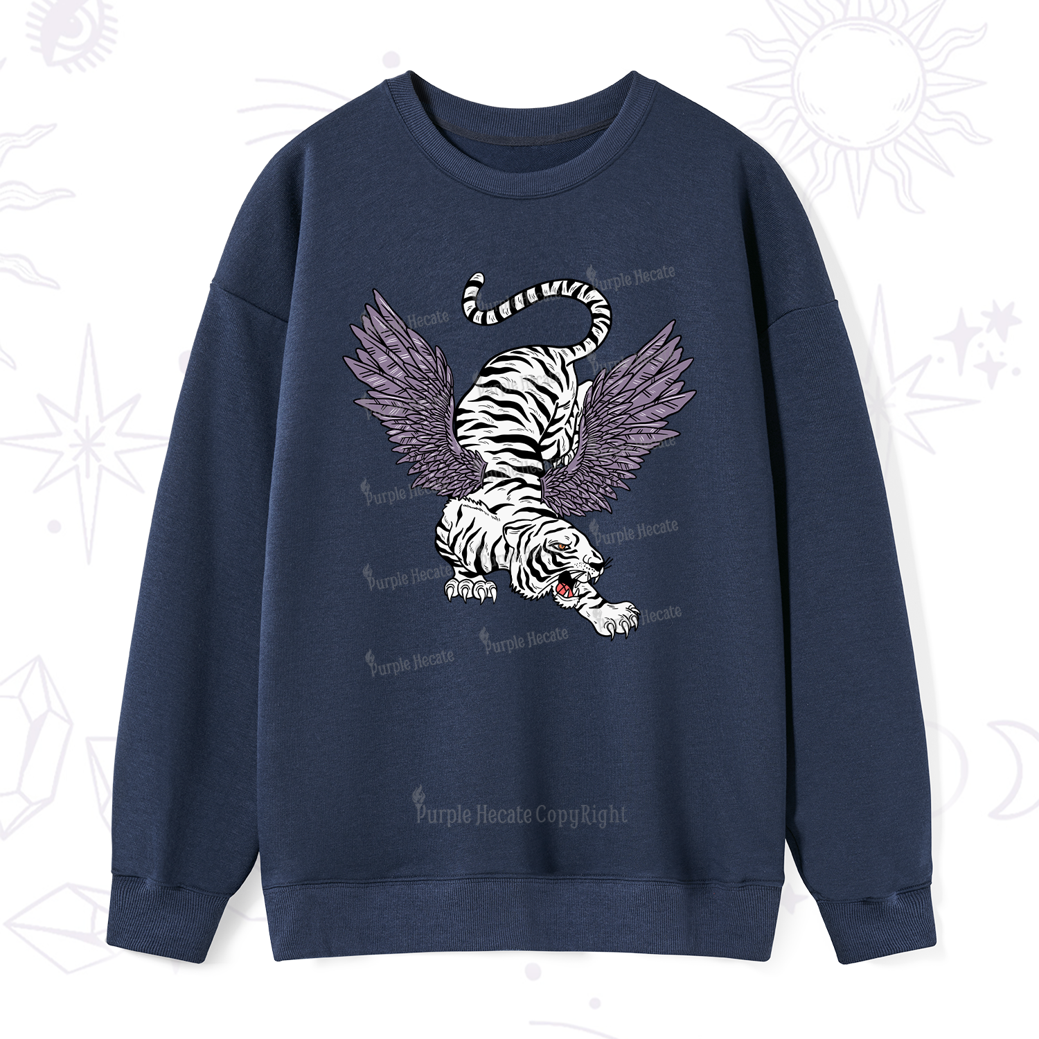 Purplehecate Tiger With Wings Sweatshirt