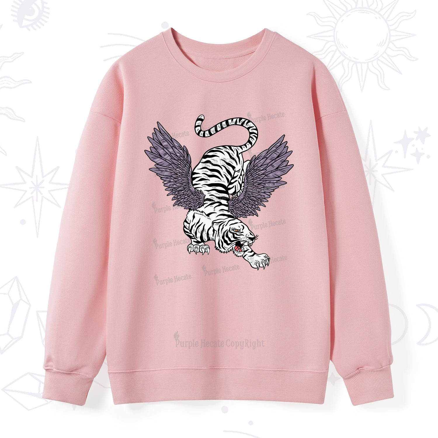 Purplehecate Tiger With Wings Sweatshirt